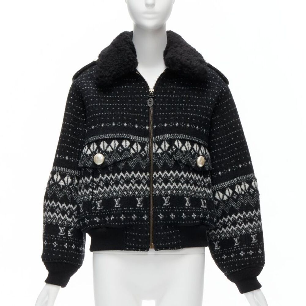 Louis Vuitton Monogram Wool Aviator Jacket